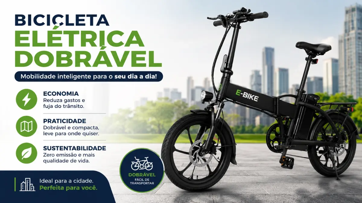 Bicicleta elétrica dobrável