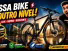 Bicicleta elétrica Caloi E-vibe moderna de alto desempenho na Imagem em formato de anúncio digital.