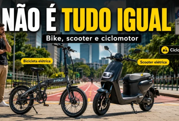 Diferença entre Bicicleta Elétrica, Scooter e Ciclomotor