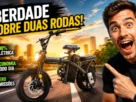 Melhor bicicleta elétrica dobrável Imagem promocional destacando mobilidade sustentável, economia, autonomia e praticidade urbana.